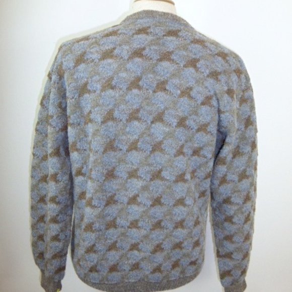 Jhane Barnes Italy houndstooth wool sweater M vintage - Picture 4 of 5